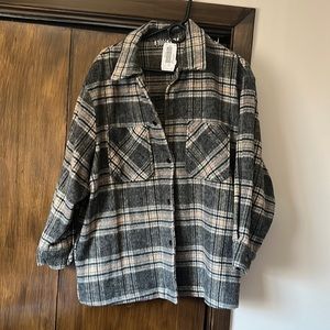Audrey 3+1 plaid shacket